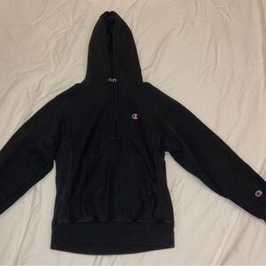 Black Champion Reverse Weave Hoodie Size Small